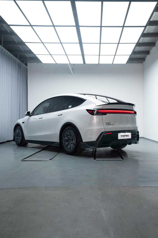 Tesla Model Y Juniper 2026-ON with Aftermarket Parts - Loong Flames Side Skirts PP Polypropylene from Yofer USA