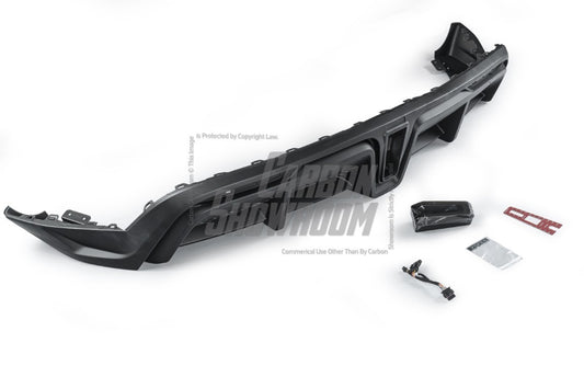 Tesla Model Y / Performance 2021-ON with Aftermarket Parts - Loong Flames Max Rear Diffuser PP from Yofer USA