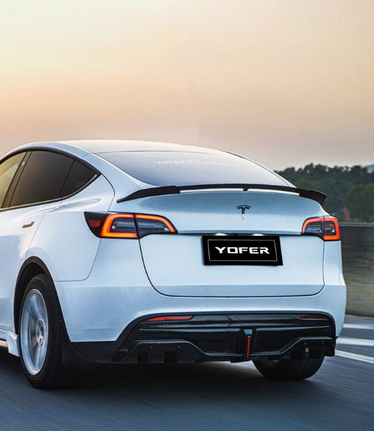 Tesla Model Y / Performance 2021 2022 2023 2024 with Aftermarket Parts - V2 Rear Lip Spoiler PP from Yofer USA