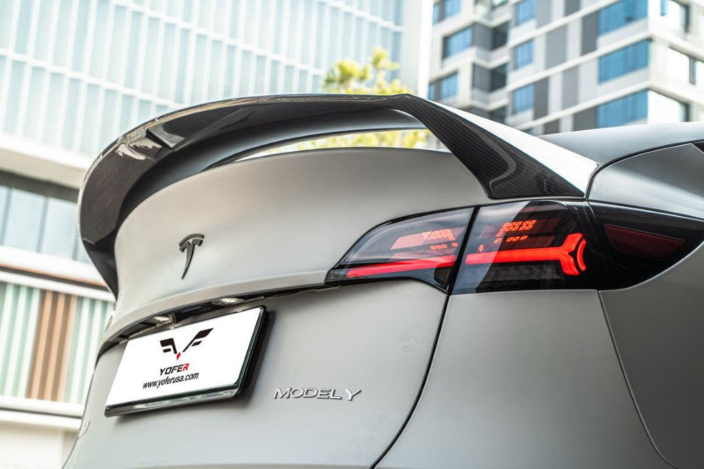 Tesla Model Y / Performance aftermarket parts Yofer USA Carbon Spoiler ...