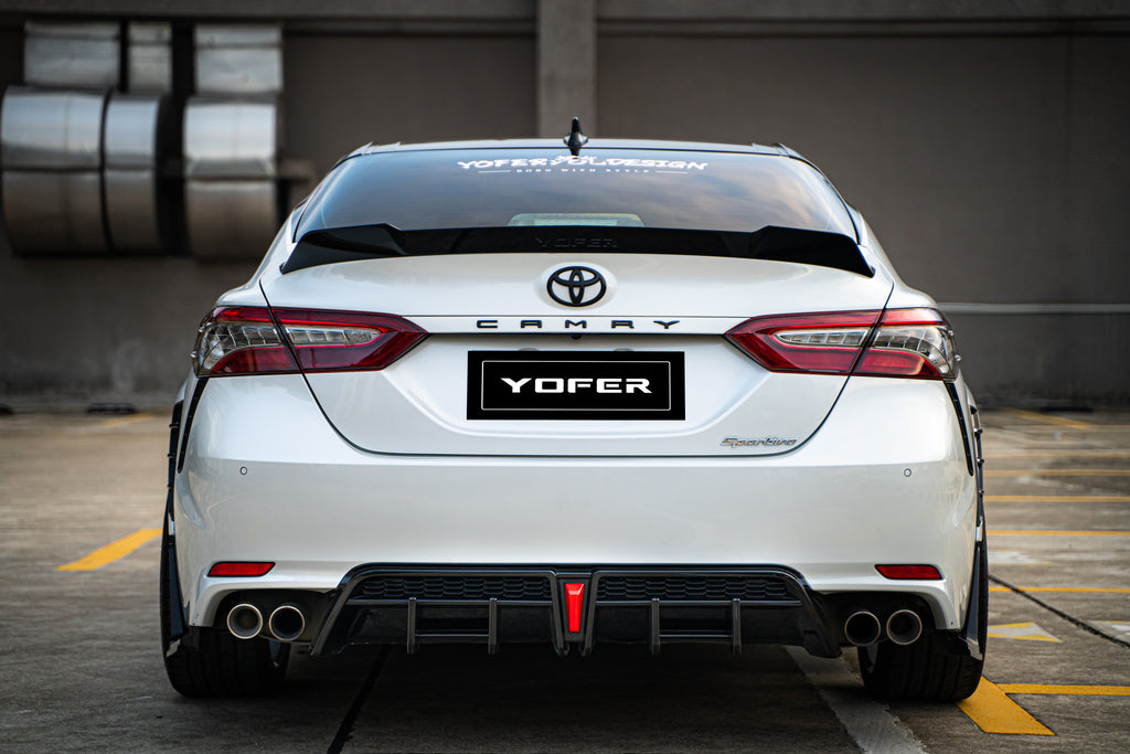 Toyota Camry 8th Gen XV70 SE XSE 2018-2024 with Aftermarket Parts - V1 Style Diffuser & Canards PP from Yofer USA