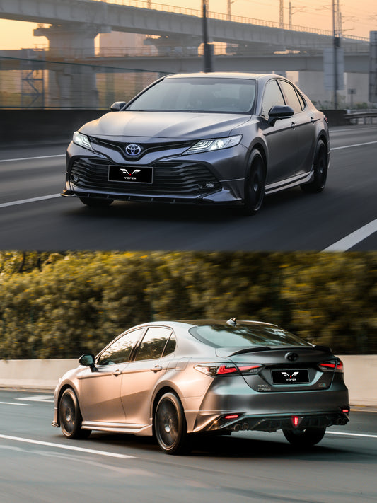 Toyota Camry 8th Gen XV70 LE XLE 2018-2020 with Aftermarket Parts - Front Lip & Side Spliters PP from Yofer USA