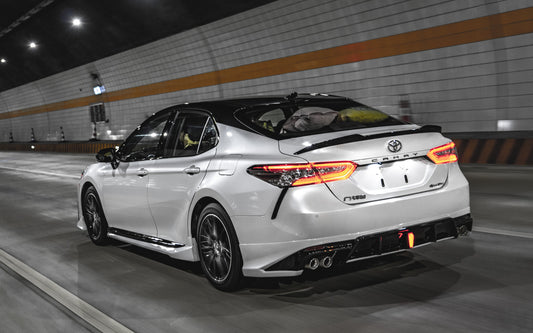 Toyota Camry 8th Gen XV70 SE XSE 2018-2024 with Aftermarket Parts - V2 Style Rear Diffuser PP from Yofer USA