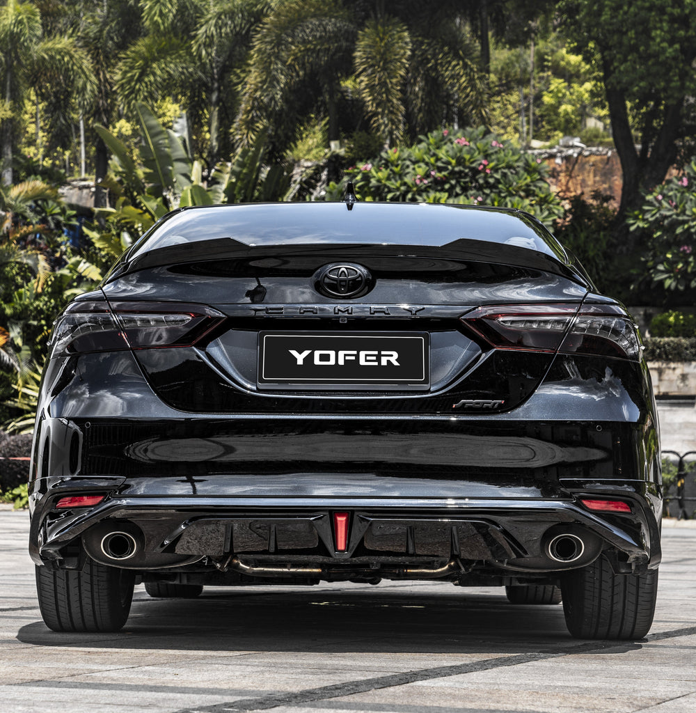 Toyota Camry 8th Gen XV70 LE XLE 2018-2024 with Aftermarket Parts - Rear Diffuser & Canards PP from Yofer USA