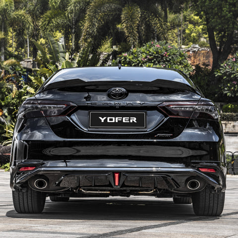 Toyota Camry 8th Gen XV70 LE XLE 2018-2024 with Aftermarket Parts - Rear Diffuser & Canards PP from Yofer USA