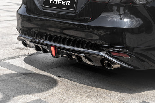 Toyota Camry 8th Gen XV70 LE XLE 2018-2024 with Aftermarket Parts - Rear Diffuser & Canards PP from Yofer USA