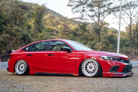 Honda Civic 11th Gen FE1 FE2 FE4 2022 2023 2024 & Civic 11th Gen FL1 FL2 FL4 2022 2023 2024 with Aftermarket Parts - V2 Style Side Skirts PP from Yofer USA