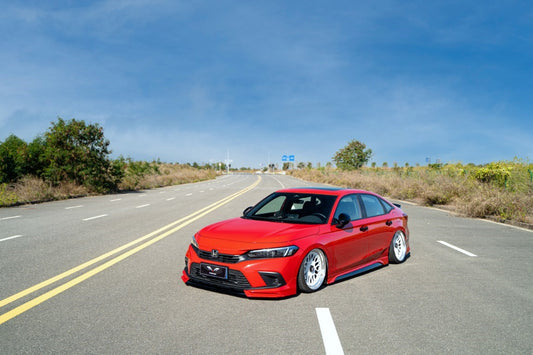 Honda Civic 11th Gen FE1 FE2 FE4 2022 2023 2024 & Civic 11th Gen FL1 FL2 FL4 2022 2023 2024 with Aftermarket Parts - V2 Style Side Skirts PP from Yofer USA