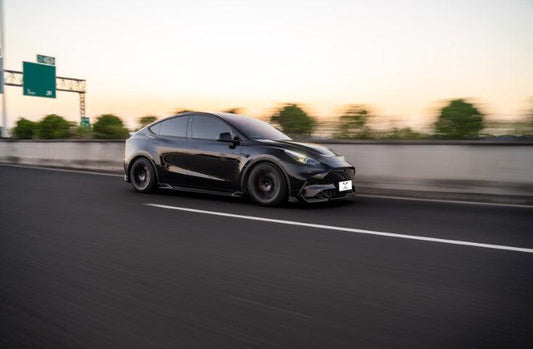 Tesla Model Y / Performance 2021-ON with Aftermarket Parts - Loong Flames Max Side Skirts PP from Yofer USA
