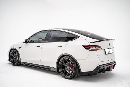 Tesla Model Y / Performance 2021-ON with Aftermarket Parts - Loong Flames Max Side Skirts PP from Yofer USA