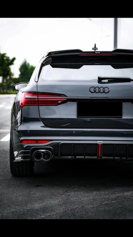 Audi A6 Allroad C8 2020-ON with Aftermarket Parts - V2 Style Rear Roof Spoiler Pre-preg Carbon Fiber from Karbel Carbon