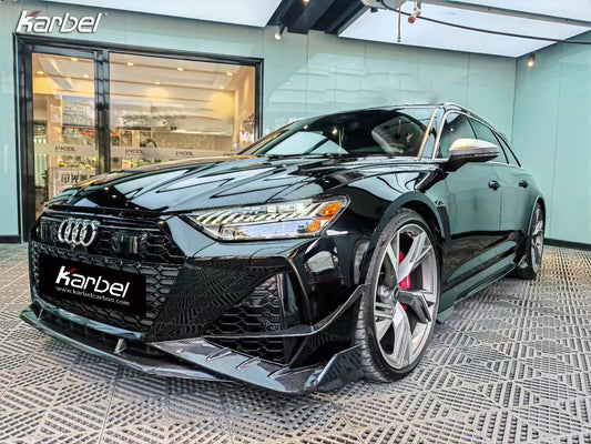 Audi RS6 C8 2020-ON & RS7 C8 2020-ON with Aftermarket Parts - Front Lip Pre-preg Carbon Fiber from Karbel Carbon