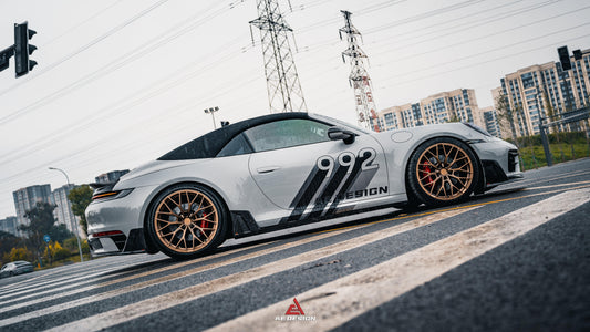 Porsche 911 992 Carrera/4/S/4S 2020-ON with Aftermarket Parts-ART Style Carbon Fiber Side Skirts from ArmorExtend