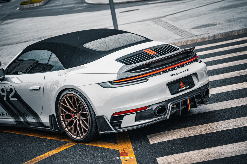 Porsche 911 992 Carrera/4/S/4S 2020-ON with Aftermarket Parts-ART Style Carbon Fiber Rear Diffuser Replacement - Armorextend