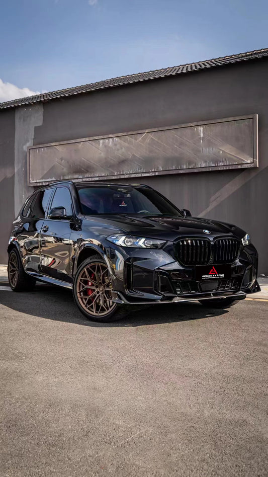 BMW X5 s/x Drive 40i & xDrive 50e (With M-Package, does not fit base model) & M60i G05 LCI 2023-ON with Aftermarket Parts - AE Style Carbon Fiber Front Lip from ArmorExtend