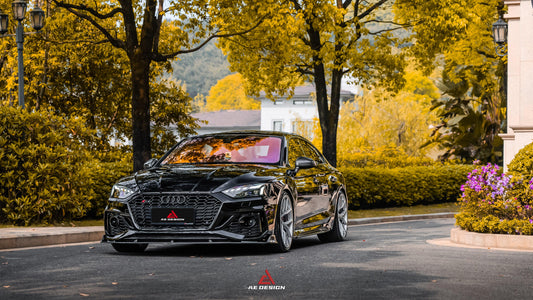 Audi RS5 B9.5 2020 2021 2022 2023 2024 with Aftermarket Parts - AE Style Front Lip Carbon Fiber from ArmorExtend