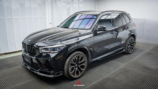 BWM X5M X5MC F95 Pre-LCI 2020 2021 2022 2023 with Aftermarket Parts - AE Style Front Lip Carbon Fiber from ArmorExtend