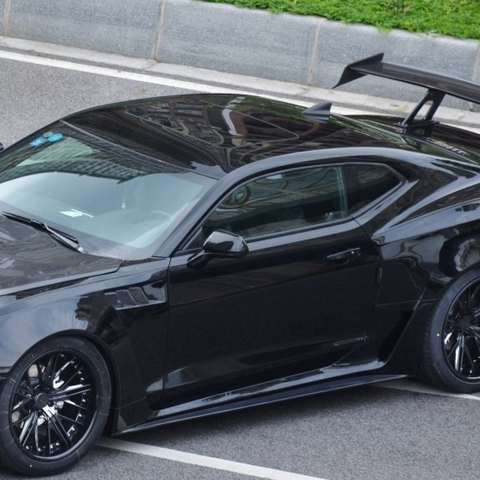 Camaro 6th Gen Z/28 2SS 1SS 3LT 2LT 1LT 2LS 1LS 2015-2024 & Camaro 6th Gen ZL1 2017-2024 with Aftermarket Parts - Widebody Style Side Skirts Carbon Fiber / FRP from CMST Tuning
