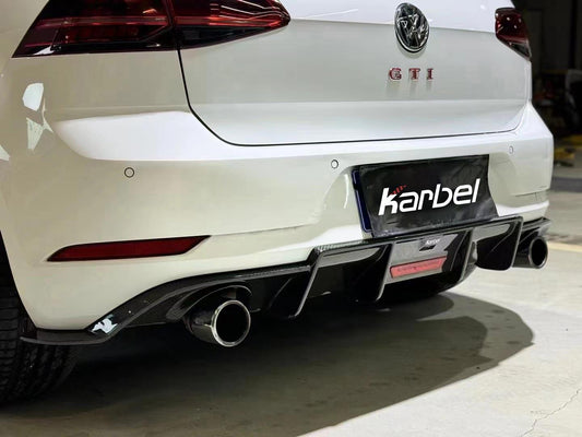 Volkswagen GTI MK7.5 2018 2019 2020 2021 with Aftermarket Parts - Rear Diffuser Pre-preg Carbon Fiber from Karbel Carbon