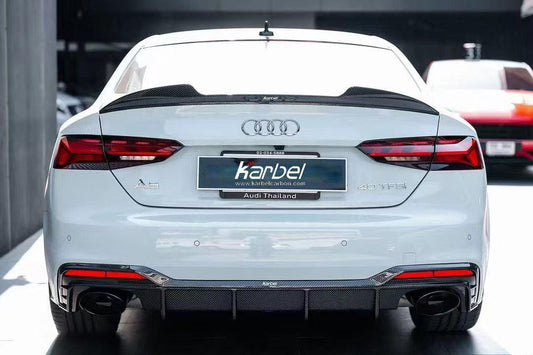 Audi RS5 S5 A5 B9 / B9.5 2017-ON with Aftermarket Parts - Rear Lip Spoiler Pre-preg Carbon Fiber from Karbel Carbon