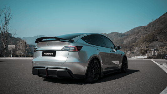 Tesla Model Y Performance AWD Long Range RWD Standard 2020 2021 2023 2024 with Aftermarket Parts - "CRYPTON" Rear Diffuser Carbon Fiber / FRP from Robot Craftsman