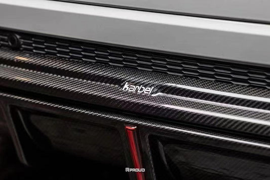 Audi Q8 2019-ON with Aftermarket Parts - V1 Style Rear Diffuser Pre-preg Carbon Fiber from Karbel Carbon