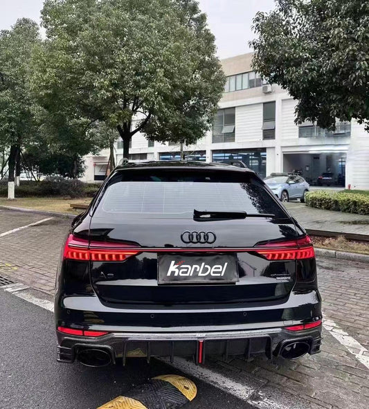 Audi A6 Allroad C8 2020-ON with Aftermarket Parts - V2 Style Rear Diffuser Pre-preg Carbon Fiber from Karbel Carbon