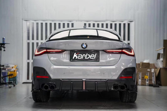 BMW 4 series 430i M440i G22 G23 2020-ON with Aftermarket Parts - Rear Diffuser & Canards Pre-preg Carbon Fiber from Karbel Carbon