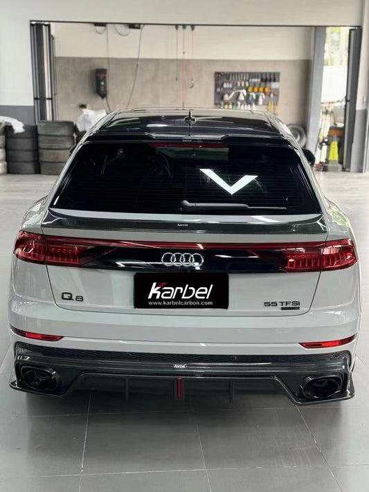 Audi RSQ8 SQ8 Q8 2019-ON with Aftermarket Parts - Rear Trunk Spoiler Pre-preg Carbon Fiber from Karbel Carbon