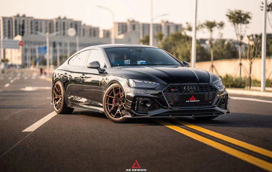 Audi RS5 B9.5 2020 2021 2022 2023 2024 with Aftermarket Parts - AE Style Front Lip Carbon Fiber from ArmorExtend