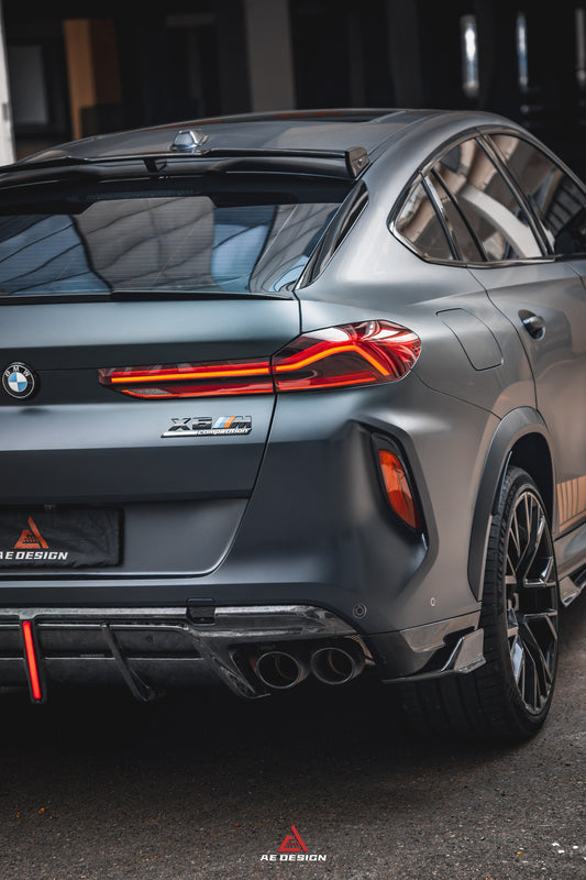 BMW X5M X5MC F95 & X6M X6MC F96 (Fits Both Pre-LCI & LCI) 2020 2021 2022 2023 2024 With Aftermarket Parts - AE V2 Style Rear Diffuser & Canards Carbon Fiber from ArmorExtend