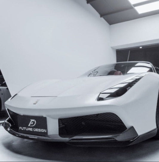 Future Design NVT Style Upper Front Lip for Ferrari 488 GTB & Spider 2016-2020 Carbon Fiber / FRP