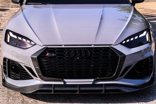Future Design Carbon Fiber FRONT GRILL SIDE OVERLAY TRIM - "Blaze kit" for Audi RS5 B9.5 2020-2022 - Performance SpeedShop