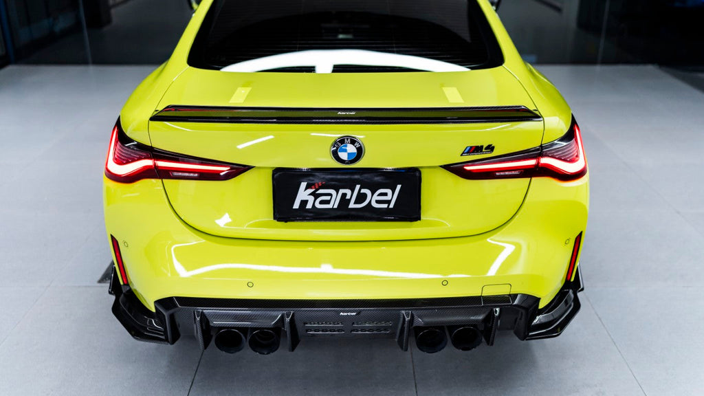 BMW M4 G82 / G83 2021-ON with Aftermarket Parts - Carbon Fiber Rear Diffuser & Canards from Karbel Carbon