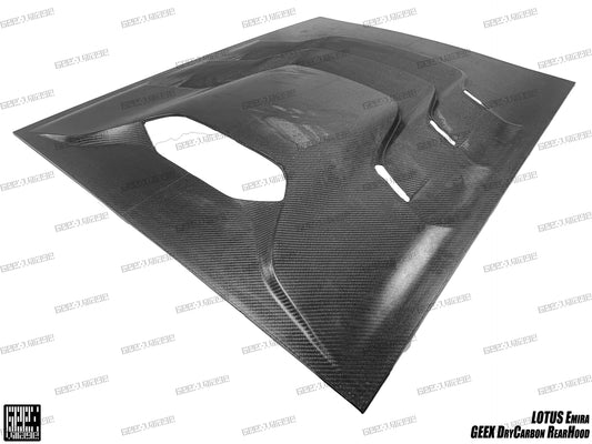 Lotus Emira 3.6 V6 2.0 Four-cylinder 2022-ON with Aftermarket Parts - Track Version Style Rear Window Delete Louvers Hood Dry Pre-preg Carbon Fiber from Geex Village