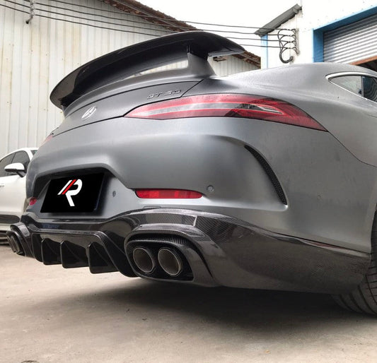 Mercedes Benz AMG GT 4 Door GT53 GT50 X290 C290 2019-ON with Aftermarket Parts - Brabus Style Rear Diffuser & Exhaust Tips Carbon Fiber from Aero Republic