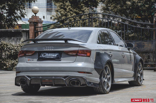 Audi RS3 S3 A3 8V/8V.5 2014 2015 2016 2017 2018 2019 2020 with Aftermarket Parts - Widebody Wheel Arches Carbon Fiber / FRP from CMST Tuning