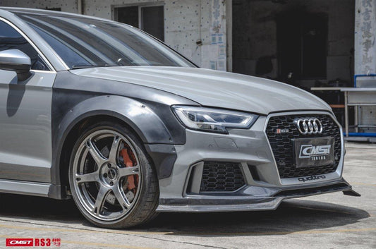 Audi RS3 S3 A3 8V/8V.5 2014 2015 2016 2017 2018 2019 2020 with Aftermarket Parts - Widebody Wheel Arches Carbon Fiber / FRP from CMST Tuning