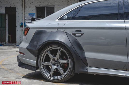 Audi RS3 S3 A3 8V/8V.5 2014 2015 2016 2017 2018 2019 2020 with Aftermarket Parts - Widebody Wheel Arches Carbon Fiber / FRP from CMST Tuning