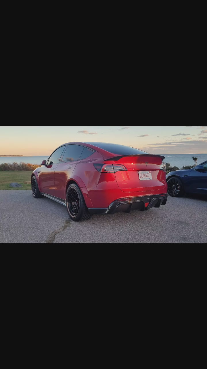 Tesla Model Y Performance AWD Long Range RWD Standard 2020 2021 2022 2023 2024 with Aftermarket Parts -V1 Side Skirts Carbon Fiber / FRP from CMST Tuning