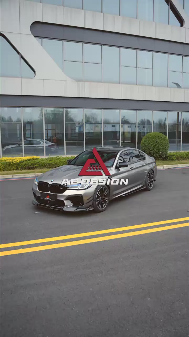 BMW M5/M5C F90 Pre-LCI 2018 2019 2020 & M5/M5C F90 LCI 2021 2022 2023 2024 with Aftermarket Parts - AE Front Canards Carbon Fiber from ArmorExtend