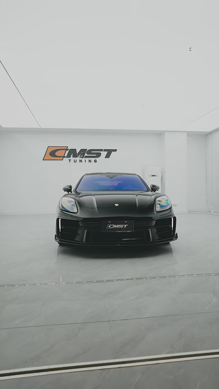 Porsche Panamera 976 Base 4 4S E-Hybird GTS Turbo 2024 with Aftermarket Parts - Rear Diffuser & Canards Pre-preg Carbon Fiber / FRP from CMST Tuning