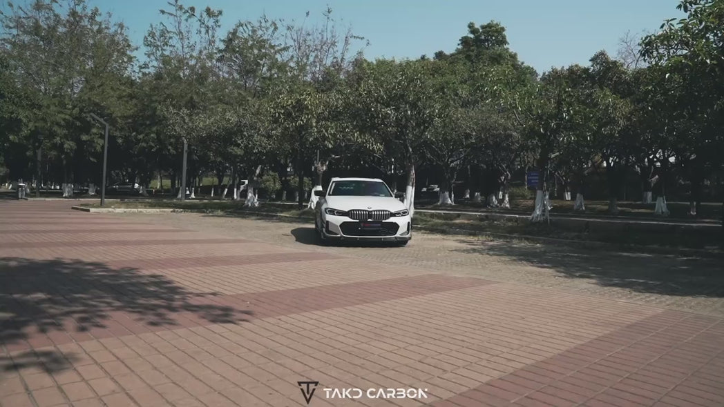 BMW 3 Series 330i (with M-package bumper, does not fit base model) M340i G20 LCI 2023 2024 with Aftermarket Parts - Front Bumper Upper Valences Pre-preg Carbon Fiber from TAKD Carbon