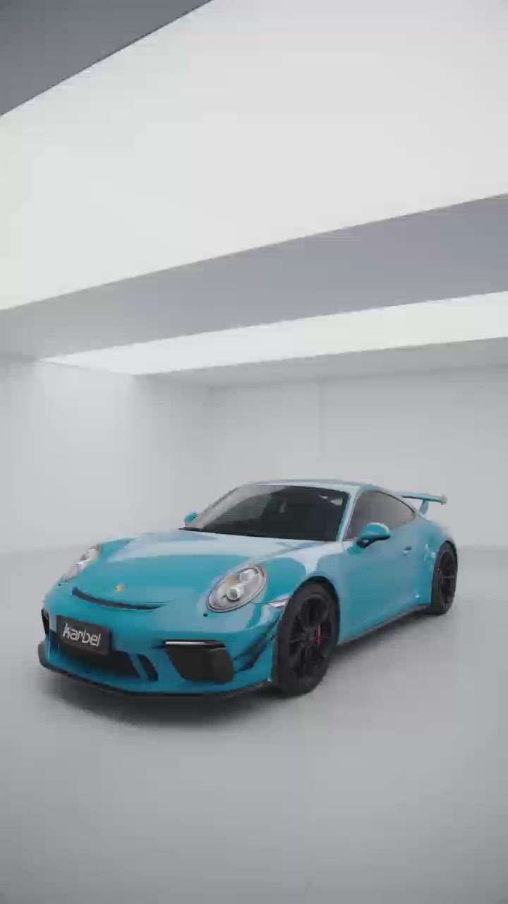 Porsche 911 991.2 GT3 2018 2019 with Aftermarket Parts - Engine Cover Pre-preg Carbon Fiber from Karbel Carbon