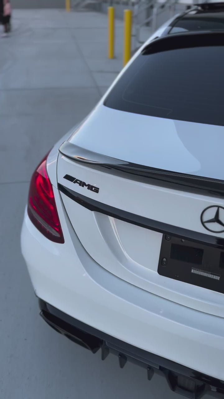 Mercedes Benz C63/C63S AMG W205 with Aftermarket Parts - 2015 2016 2017 2018 2019 2020 2021 Hood Bonnet Carbon Fiber / FRP from CMST Tuning
