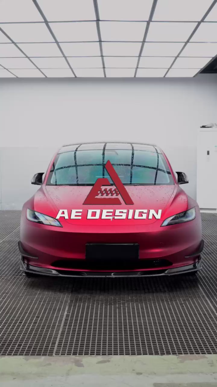 Tesla Model 3 Highland / Performance 2024-ON with Aftermarket Parts - AE Style Side Skirts & Canards Carbon Fiber from ArmorExtend