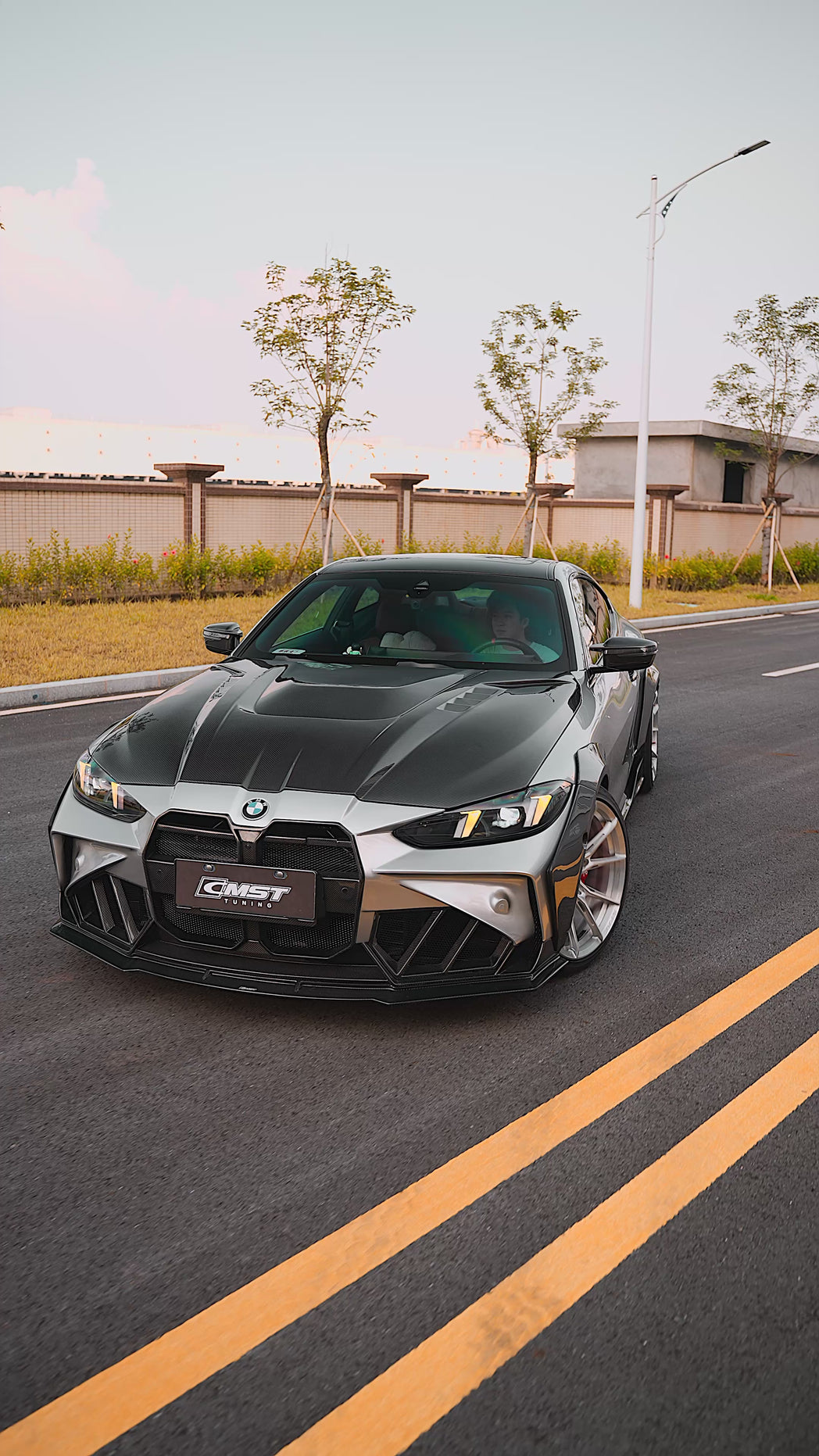 BMW 4 Series M440 430 G22 G23 2020-ON & 4 Series M440 430 G26 2020-ON with Aftermarket Parts - HORIZON Front Bumper & Gill Carbon Fiber / FRP from CMST Tuning