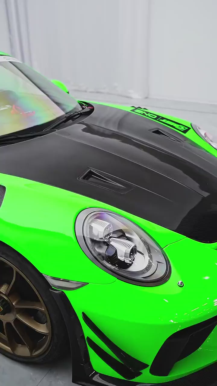 Porsche 991.1 Carrera Base/S/Targa/4/4S/GTS/Turbo/Turbo S 2012 2013 2014 2015 2016 & 991.2 Carrera Base/S/T/Targa/4/4S/GTS/Turbo/Turbo S 2017 2018 2019 with Aftermarket Parts - Rear Spoiler Wing & Trunk FRR / Carbon Fiber from CMST Tuning