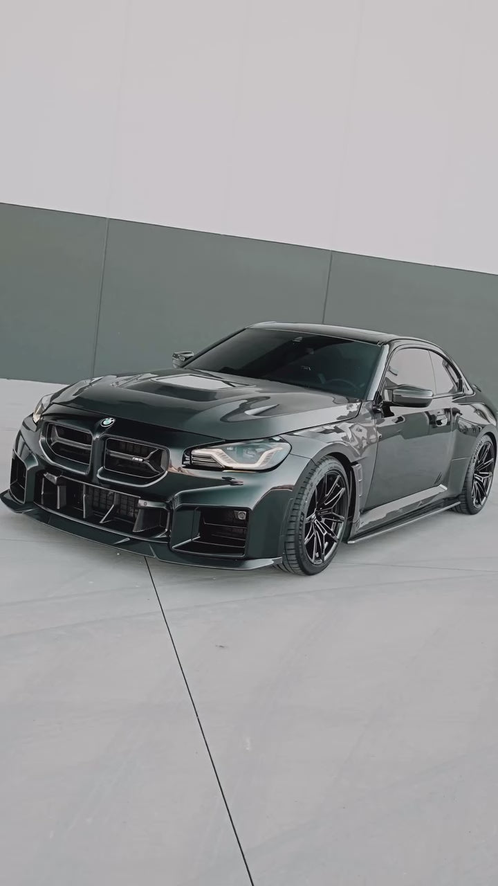 BMW M2 / M2C G87 2023 2024 & 2 Series M240 230 G42 2022 2023 2024 with Aftermarket Parts - V1 Tempered Clearview Glass Style Hood Bonnet Carbon Fiber / FRP from  CMST Tuning