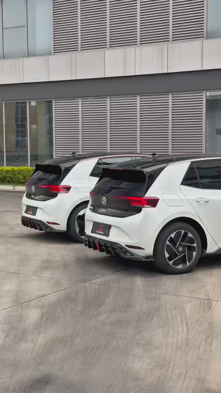 Volkswagen ID.3 Pro Performance / S E11E12 2020 2021 2022 with Aftermarket Parts - AE Rear Diffuser & Canards Carbon Fiber from ArmorExtend
